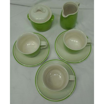 Mint Rare 1970s Mikasa Everfresh C8400 Sugar Cream 3 Coffee Cup Saucer Plate Set