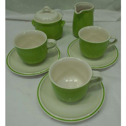 Mint Rare 1970s Mikasa Everfresh C8400 Sugar Cream 3 Coffee Cup Saucer Plate Set