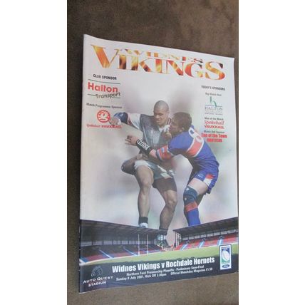 2001 Rugby Football League Programme - Widnes Vikings v Rochdale Hornets