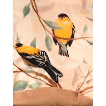 Plow & Hearth Lined Canvas Flower Garden Planters Yellow Goldfinch Birds 3 Pcs