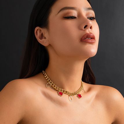 Fashion Color Parthenocissus Grass Pendant Necklace For Women