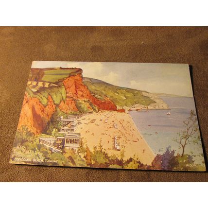 Valentines postcard Oddicome BeachTorquay Devon - Artist Edward Hailey A1304