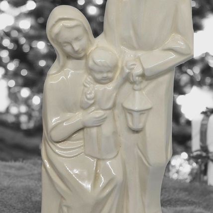 Vintage 80's Holy Family Figure - White Bisque - Nativity - Christmas