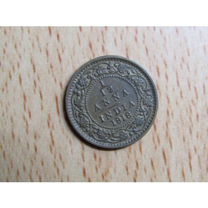 India 1918 1/12 Anna Coin