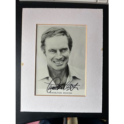 Charlton Heston autograph hand signed photograph Ben Hur Ten Commandments