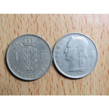 Belgium 1958 1 Franc Belgique (French Text) Coin