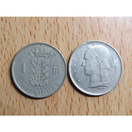Belgium 1959 1 Franc Belgique (French Text) Coin