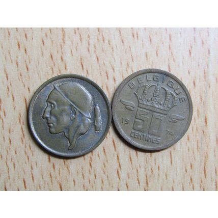 Belgium 1974 50 Centime Belgique (French Text) Coin