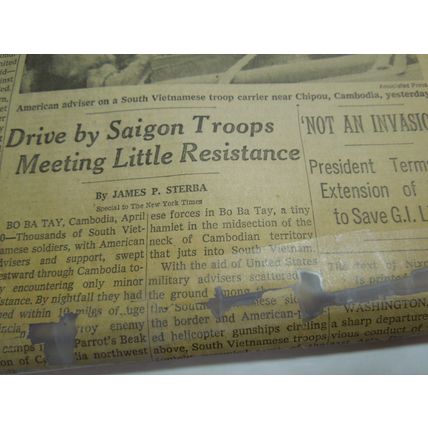 Vintage The New York Times Newspaper Friday May 1 1970 NIXON Vietnam Cambodia