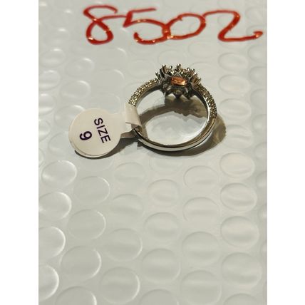 NWT Ring Bomb Party Sz9 RBP Flower Brilliant Orange Rhodium P Costume Jewelry