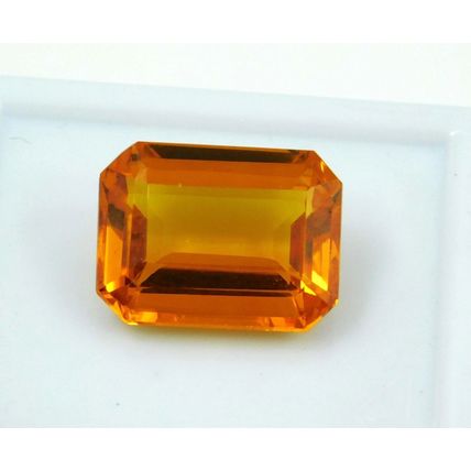 6.75 Ct Natural Emerald Shape Yellow Citrine Brazilian Loose Gemstone