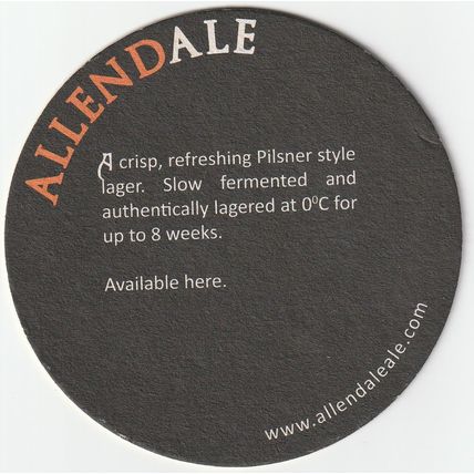 BEER MAT - ALLENDALE BREW CO - ADDER LAGER - (Cat No 006) - (2011)
