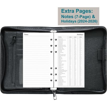 Fan&Ran 2025-2026 Zippered Planner Organizer, Weekly and Monthly Refills with Si