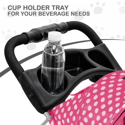 Monibloom 3 Wheels Pet Dog Cat Stroller for Small Medium Dogs Cats, Foldable Jog