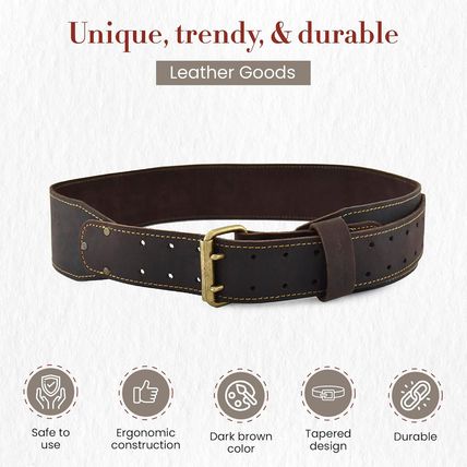 Style N Craft - 3" Wide, Long, Tapered Full-Grain Oiled Leather Work Belt, Durab