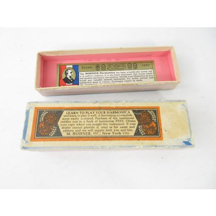 Vintage Hohner C Harmonica Marine Band Full Concert w/ Box - Made In Germany