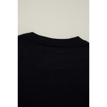 Black Colorful Merry & Bright Tinsel Graphic Sweater
