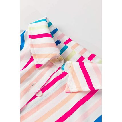 Pink Stripe 3/4 Sleeve Button Up Casual Shirt