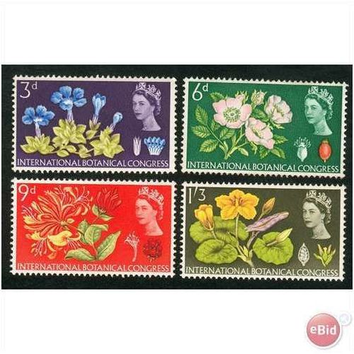 GB stamps 1964 MNH - SG 655-658 - tenth International Botanical Congress