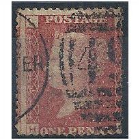 1858 SG43 1d Red Plate 98 Good/Fine Used "HL"