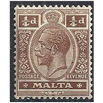 Malta 1914 SG69 1/4d Brown Mounted Mint. .