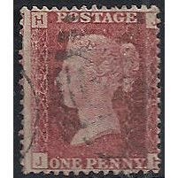 1858 SG43 1d Red Plate 79 Check Letters "JH" Good/Fine Used.