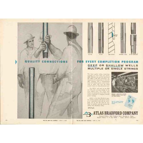 atlas bradford company 1962 quality connections tubing oil vintage ad