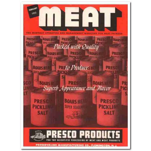 preservaline mfg company 1952 presco products meat packing vintage ad