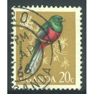 Uganda 1965 - SG116 - 20c multi - Narina's trogon - used