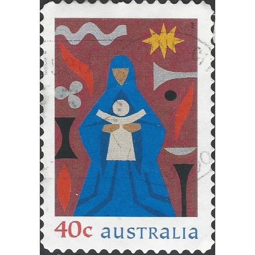AUSTRALIA, CHRISTMAS, Madonna and Child s/a, blue & red 1999, 40c, #2