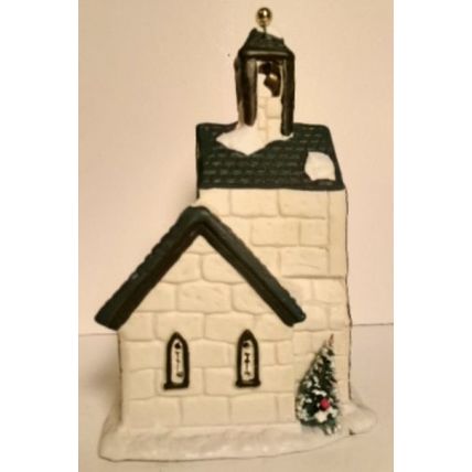 1991 Porcelain Christmas Valley Village Church Hollyshire Place Cord Inc CVH 111