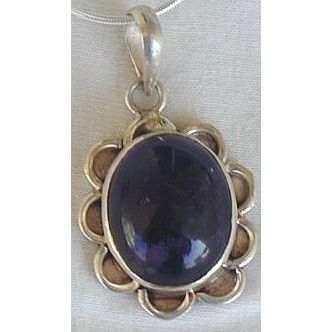 Purple flower glass pendant