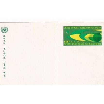 United Nations 13c Air Mail Postal Card unused VGC