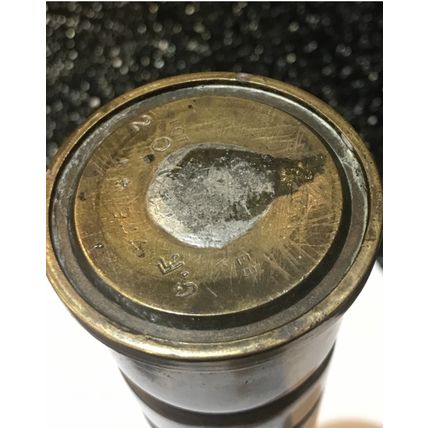 A Brass World War Two Trench Art Vase made from an artillery shell dated 1944