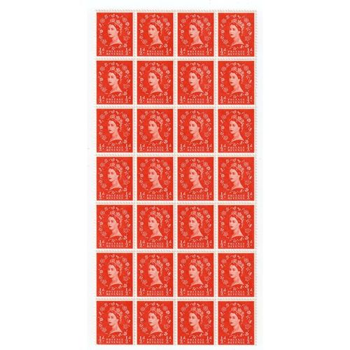 sg570 1/2d Orange-Red Block of 28 fresh unmounted mint (G92)