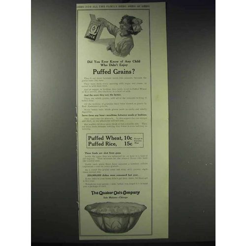 1913 Quaker Puffed Wheat & Rice Ad - Did You Ever Know