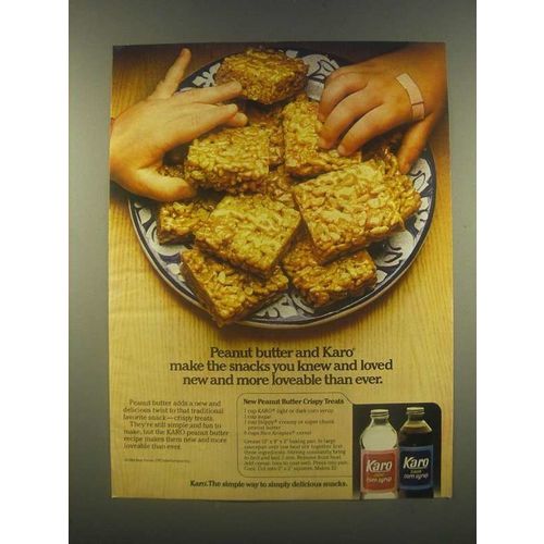 1985 Karo Corn Syrup Ad - Peanut Butter Crispy Treats