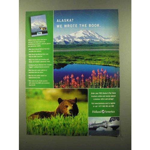 2002 Holland America Cruise Ad - Alaska? We Wrote Book