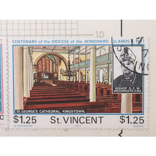 St Vincent 1977 Windward Isds Diocese $1.25 Cathedral Used SG 530 Sc 498 stamp