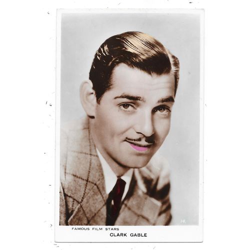 SUPERB COLOUR TINTED REAL PHOTOGRAPHIC POSTCARD OF FILM STAR CLARK GABLE (2820)