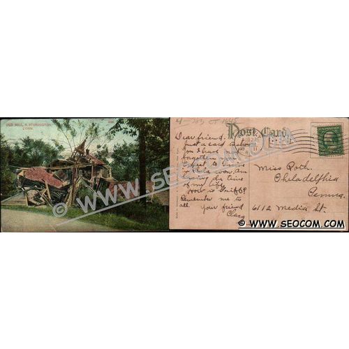 CT North Stonington Postcard Old Mill ct_box4, getfrom3, ~1645