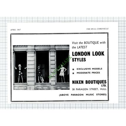C7914) Niken Boutiques Hull Advert - 1967 Cutting