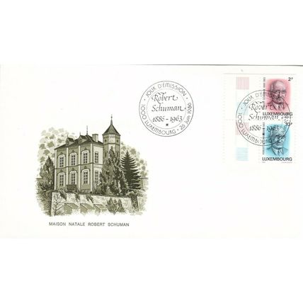 Luxembourg 1986 Robet Schuman FDC Special cancel Unaddressed VGC