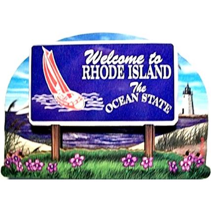 Rhode Island State Welcome Sign Artwood Fridge Magnet