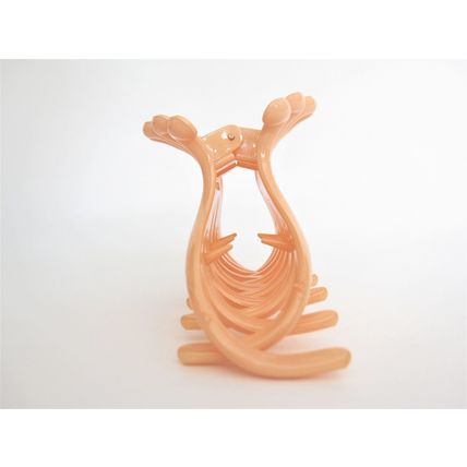 Large peach orange acrylic hair claw clip for medium thick hair