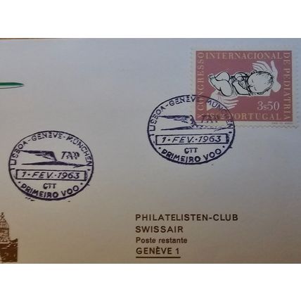 TAP Lisbon Geneva Munich 1963 first flight cover Air Portugal aviation