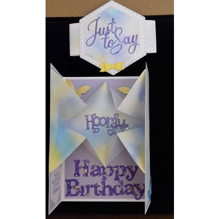 Crafty Krafters Unique Birthday Just to Say belly band butterfly bow pop ou