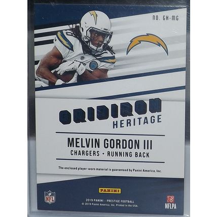 2019 Prestige MELVIN GORDON III (Chargers) Gridiron Heritage jersey #GH-MG