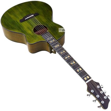 41 Inch Green Color Orange Color Acoustic Guitar High Gloss Cutway 6 String