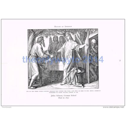 ANGEL ASSURES ABRAHAM HE WILL HAVE SON - Julius Schnorr 1860, ILLUSTRATION, 1905